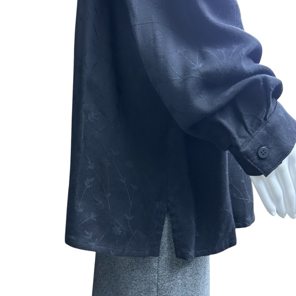 Eileen Fisher Embroidered Button Up Top Shirt Size 2X Goth QuietLuxury Preppy - Picture 10 of 16